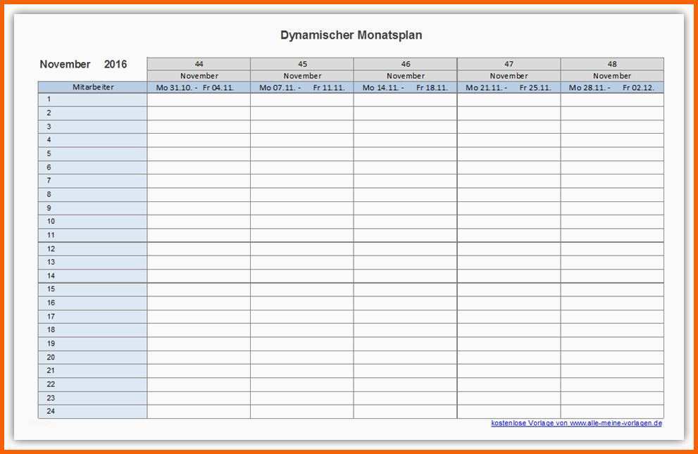 Unvergleichlich Dynamischer Monatsplan