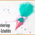 Unvergleichlich Mini Schultüte Bastelvorlage Zuckertüte Delari