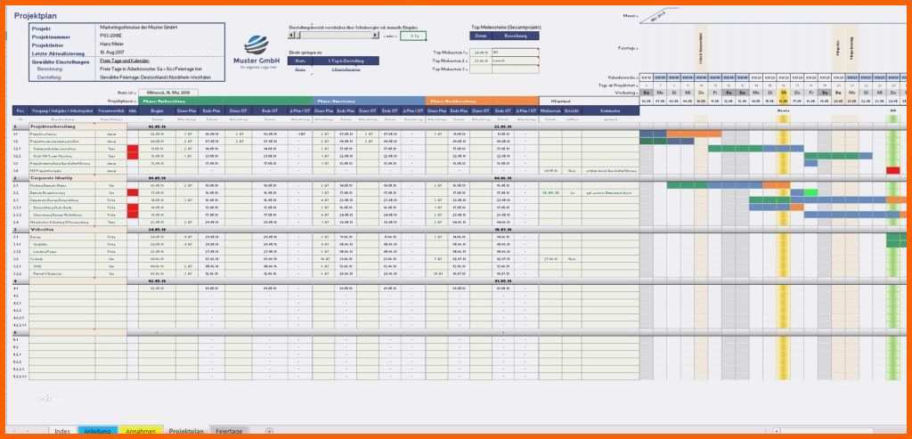 projektplan excel vorlage