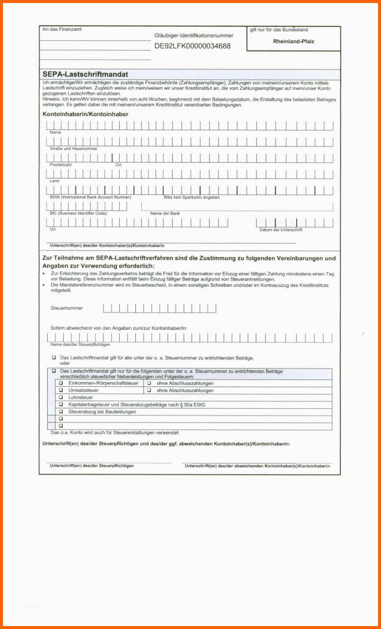 52 Beste Sepa Lastschriftmandat Vorlage Word | Kostenlos ...