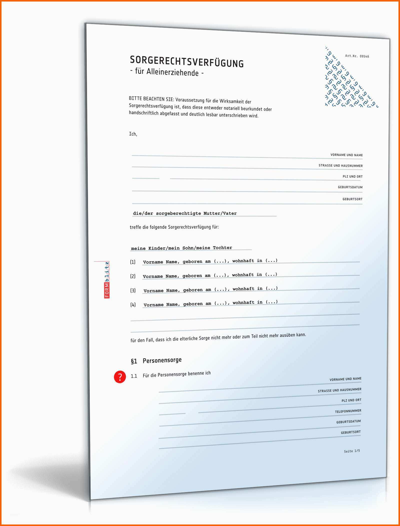 Wunderschönen sorgerechtsverfügung Alleinerziehende